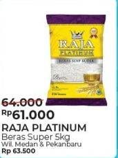 Promo Harga Raja Platinum Beras Slyp Super 5 kg - Alfamart
