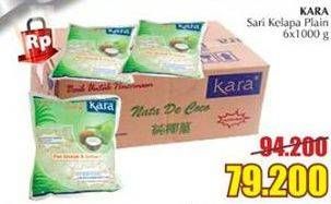 Promo Harga KARA Sari Kelapa Plain per 6 pouch 1 kg - Giant