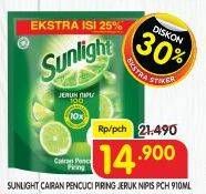 Promo Harga Sunlight Pencuci Piring Jeruk Nipis 100 910 ml - Superindo