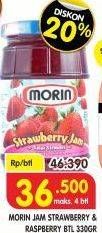 Promo Harga MORIN Jam Strawberry, Raspberry 330 g  - Superindo