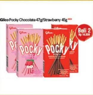Promo Harga Glico Pocky Chocolate 47gr/Strawberry 45gr  - Indomaret