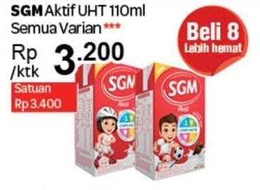 Promo Harga SGM Aktif Susu Cair All Variants 110 ml - Carrefour