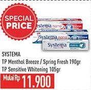 Promo Harga Systema Toothpaste Menthol Breeze, Spring Fresh, Sensitive White 105 gr - Hypermart