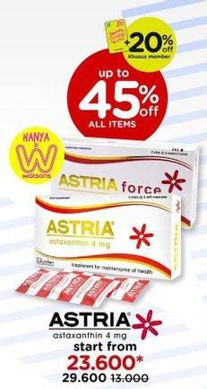 Promo Harga Astria Astaxanthin 4mg 6 pcs - Watsons