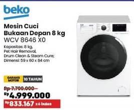 Promo Harga Beko WCV 8646 X0 Mesin Cuci Front Load  - COURTS