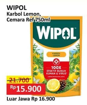 Promo Harga Wipol Karbol Wangi Lemon, Cemara 750 ml - Alfamart