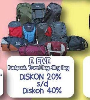 Promo Harga E FIVE Tas Backpack, Travel Bag, Sling Bag  - Yogya