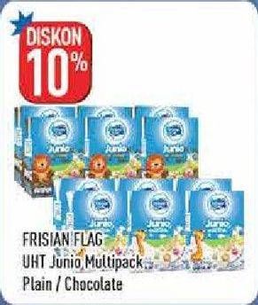 Promo Harga FRISIAN FLAG Susu UHT Junio Chocolate, Plain 110 ml - Hypermart