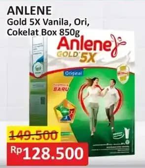 Promo Harga Anlene Gold Plus 5x Hi-Calcium Vanila, Coklat, Original 850 gr - Alfamart