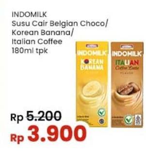 Promo Harga Indomilk Korean Series Belgian Chocolate, Seoul Banana, Italian Coffee Latte 180 ml - Indomaret