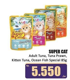 Promo Harga Super Cat Makanan Kucing Kitten Tuna, Adult Tuna, Adult Tuna Prawn, Adult Ocean Fish 85 gr - Hari Hari