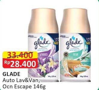 Promo Harga GLADE Matic Spray Refill Lavender Vanilla, Ocean Escape 146 ml - Alfamart