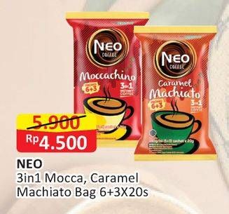 Promo Harga Neo Coffee 3 in 1 Instant Coffee Moccachino, Caramel Machiato 9 pcs - Alfamart