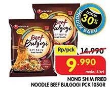Promo Harga Nongshim Noodle Beef Bulgogi 105 gr - Superindo