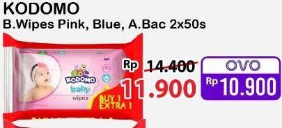 Promo Harga Kodomo Baby Wipes Classic Blue, Rice Milk Pink 50 pcs - Alfamart