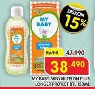 My Baby Minyak Telon Plus Longer Protection 150 ml Diskon 19%, Harga Promo Rp38.490, Harga Normal Rp47.990
