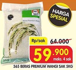 Promo Harga 365 Beras 5 kg - Superindo