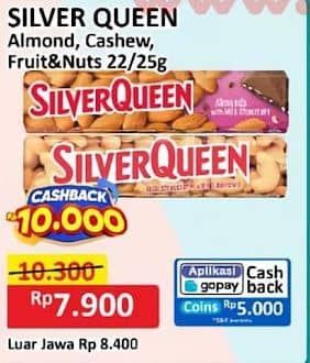 Promo Harga Silver Queen Chocolate Almonds, Cashew, Fruit Nuts 25 gr - Alfamart