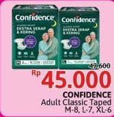 Promo Harga Confidence Adult Classic Night Ekstra Serap & Kering M8, L7, XL6 6 pcs - Alfamidi