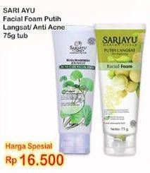 Promo Harga SARIAYU Facial Foam Putih Langsat, Anti Acne 75 gr - Indomaret