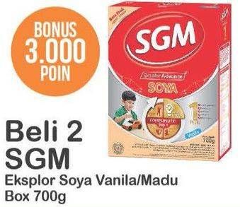 Promo Harga SGM Eksplor 1+/ 3+/ 5+ Soya Madu, Soya Vanila per 2 box 700 gr - Alfamart