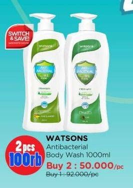 Promo Harga WATSONS Anti Bacterial Body Wash 1000 ml - Watsons