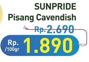 Promo Harga Sunpride Pisang Cavendish per 100 gr - Hypermart