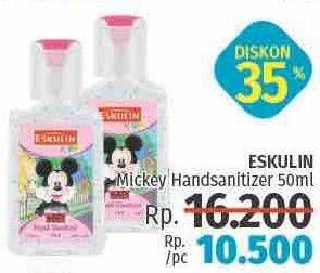 Promo Harga ESKULIN Kids Hand Sanitizer Mickey 50 ml - LotteMart