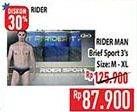 Promo Harga Rider Underwear Man Brief Sport 3 pcs - Hypermart