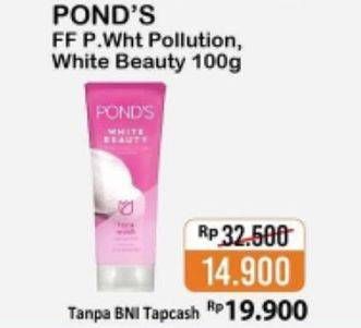 Promo Harga POND'S Facial Foam Pure White Pollution, White Beauty 100 g  - Alfamart