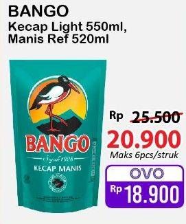 Promo Harga Bango Kecap Light 550ml, Manis Ref 520ml  - Alfamart
