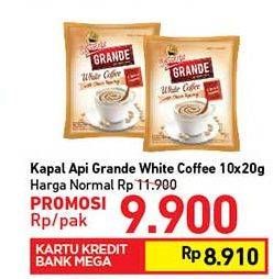 Promo Harga Kapal Api Grande White Coffee per 10 sachet 20 gr - Carrefour