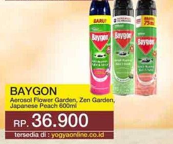 Promo Harga Baygon Insektisida Spray Flower Garden, Zen Garden, Japanese Peach 600 ml - Yogya