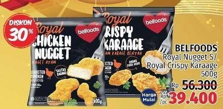 Promo Harga BELFOODS Royal Nugget Chicken Nugget S, Crispy Karaage 500 gr - LotteMart