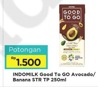 Promo Harga INDOMILK Good To Go Chocolate Avocado, Banana Strawberry 250 ml - Alfamart