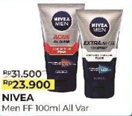 Promo Harga NIVEA MEN Facial Foam All Variants 100 ml - Alfamart