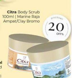 Promo Harga CITRA Body Scrub Marine Collagen, Volcanic Clay 100 ml - Carrefour