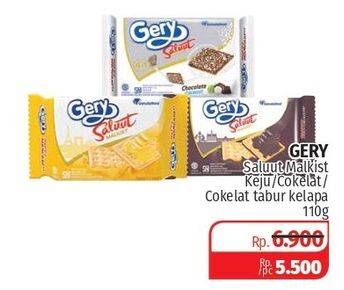 Promo Harga GERY Malkist Keju, Coklat, Chocolate Coconut 110 gr - Lotte Grosir