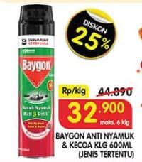 Promo Harga Baygon Insektisida Spray 600 ml - Superindo