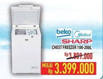 Promo Harga BEKO/MIDEA/SHARP Chest Freezer 100-200L  - Hypermart