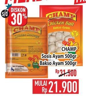 Promo Harga Champ Sosis Ayam/Bakso Ayam  - Hypermart