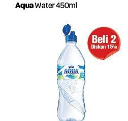 Promo Harga AQUA Air Mineral per 2 botol 450 ml - Carrefour