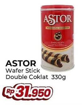 Promo Harga Astor Wafer Roll Double Chocolate 330 gr - Yogya