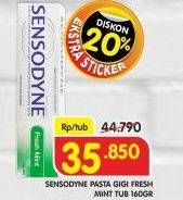 Promo Harga SENSODYNE Pasta Gigi Fresh Mint 160 gr - Superindo
