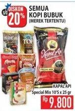 Promo Harga Kapal Api Kopi Bubuk Special Mix per 10 sachet 25 gr - Hypermart