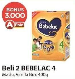 Promo Harga BEBELAC 4 Susu Pertumbuhan Madu, Vanila 400 gr - Alfamart