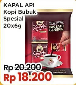 Promo Harga Kapal Api Kopi Bubuk Special per 20 sachet 6 gr - Indomaret