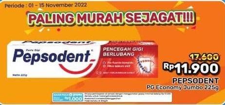 Promo Harga Pepsodent Pasta Gigi Pencegah Gigi Berlubang 225 gr - Alfamart