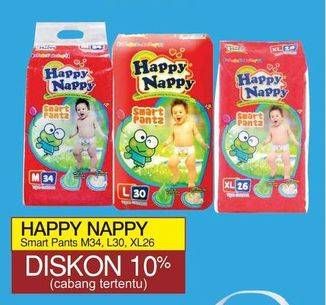 Promo Harga HAPPY NAPPY Smart Pantz Diaper M34, L30, XL26  - Yogya