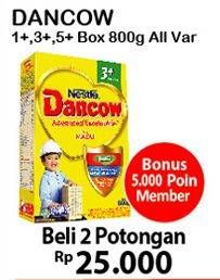 Promo Harga DANCOW Advanced Excelnutri+ 1+/3+/5+ All Variants per 2 box 800 gr - Alfamart